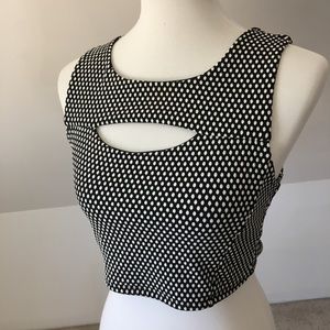 FINAL PRICE DROP: Cut Out Polka Dot Crop Top NWOT